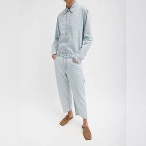 Summer Denim Cropped Slouchy Cargo Jean